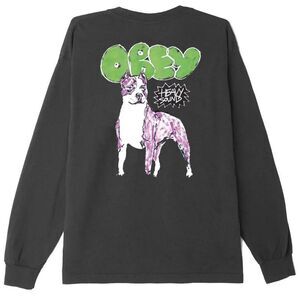 Obey Men's Long Sleeve T-Shirt Heavy Sound‎ Pit bull Heavyweight Size Medium